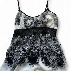 In Bloom Black and White Lace Camisole